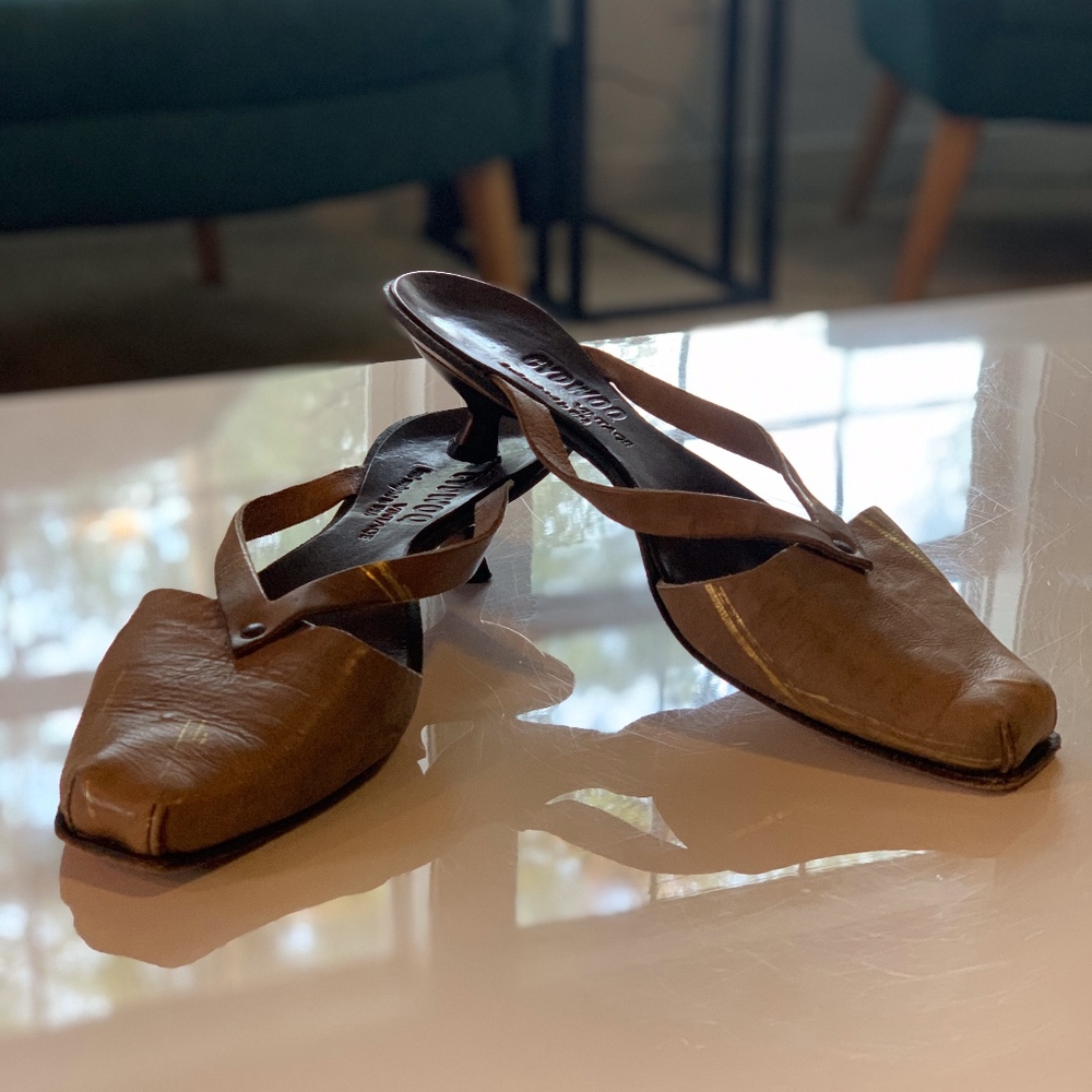 CYDWOK Vintage slide-on leather shoes